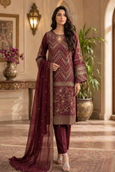 Luxury Handwork Lawn 3PC Stitched Suit – Fancy Designer Edition Z-1611