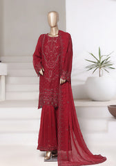SADABAHAR Luxury Embroidered Chiffon Gharara Suit – Ready to Wear - Z-10008