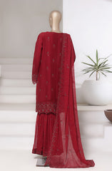 SADABAHAR Luxury Embroidered Chiffon Gharara Suit – Ready to Wear - Z-10008