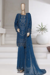 SADABAHAR Luxury Embroidered Chiffon Gharara Suit – Ready to Wear - Z-10003