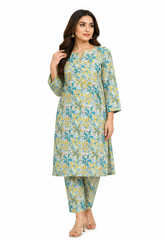 Premium Printed Pure AirJet Lawn 2 Piece Suit | Shirt & Trouser - Z-1674