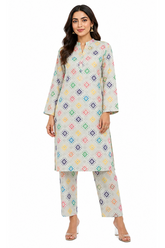 Premium Printed Pure AirJet Lawn 2 Piece Suit | Shirt & Trouser - Z-1675