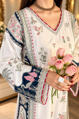 Luxury Floral Embroidered Kaftan – Pure Viscose Raw Silk | Ready to Wear - Z-1814