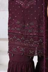 SADABAHAR Luxury Embroidered Chiffon Gharara Suit – Ready to Wear - Z-10018