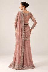 Heavily Embroidery Formal Chiffon Saree - Z-1818
