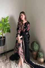 Aneelas Luxury Velvet Embroidered Formal - Oceans - Z-1448