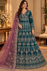 HUSNARA Luxury Embroidered Anarkali Maxi | Ready to Wear - Z-10019