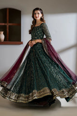 Meraki Luxury Embroidered Wedding Net Maxi CC-65 - Z-1706