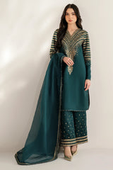 Luxury Formal Embroidered Raw Silk UR-7056 - Z-1433