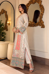 Luxury Floral Embroidered Kaftan – Pure Viscose Raw Silk | Ready to Wear - Z-1808