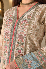 Luxury Floral Embroidered Kaftan – Pure Viscose Raw Silk | Ready to Wear - Z-1808
