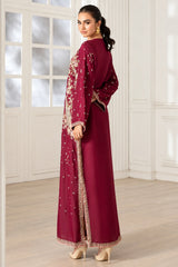 Luxury Floral Embroidered Kaftan – Pure Viscose Raw Silk | Ready to Wear - Z-1796