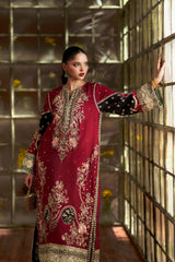 Luxury Floral Embroidered Kaftan – Pure Viscose Raw Silk | Ready to Wear - Z-1795