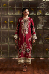 Luxury Floral Embroidered Kaftan – Pure Viscose Raw Silk | Ready to Wear - Z-1795