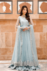 Alayna Pishwas Maxi Formal Wedding Collection – SKY BLUE - Z-1777