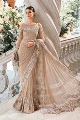 Luxury Wedding Formal Chiffon Saree - BD-2801 - Z-1010