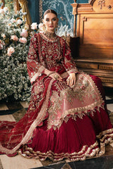 Mbroidered Wedding Chiffon ’25 – BD-2807-Maroon - Premium Bridal & Formal Dress - Z-923