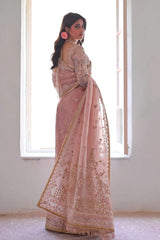 Luxury Formal Wedding Saree'25 - Peach Pink - Z-695