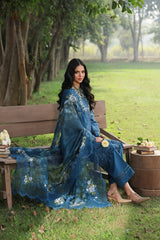 Sardinia TALES OF PETALS Luxury Lawn'26 - BLUE BLOSSOMS - Z-1561