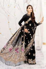 ENJIA - NOIR Designer Luxury Wedding Chiffon Saree - Z-1399