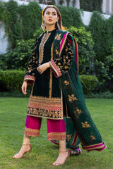 Winter LUXE Luxury Embroidered Velvet Suit - PAREESHAY - Z-267