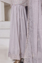 SADABAHAR Luxury Embroidered Chiffon Gharara Suit – Ready to Wear - Z-10005