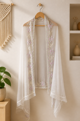 Luxury Stitched 2-Piece Pure Bamber Chiffon Handwork Suit - Z-1185