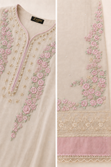 Luxury Stitched 2-Piece Pure Bamber Chiffon Handwork Suit - Z-1185