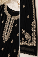 Luxury Stitched 2-Piece Pure Bamber Chiffon Handwork Suit - Z-558