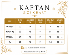 Luxury Floral Embroidered Kaftan – Pure Viscose Raw Silk | Ready to Wear - Z-1763