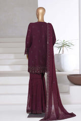 SADABAHAR Luxury Embroidered Chiffon Gharara Suit  – Ready to Wear - Z-10018
