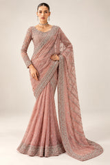 Heavily Embroidery Formal Chiffon Saree - Z-1818