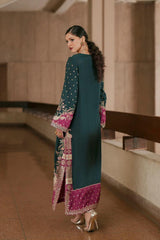 Luxury Floral Embroidered Kaftan – Pure Viscose Raw Silk | Ready to Wear - Z-1802