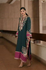 Luxury Floral Embroidered Kaftan – Pure Viscose Raw Silk | Ready to Wear - Z-1802