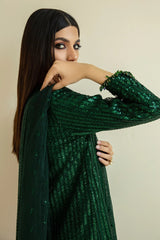 Green Embroidered Formal Collection'25 UF-386 - Z-842