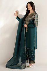 Luxury Formal Embroidered Raw Silk UR-7056 - Z-1433