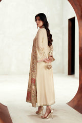Luxury Floral Embroidered Kaftan – Pure Viscose Raw Silk | Ready to Wear - Z-1797