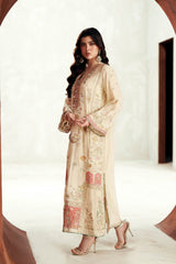 Luxury Floral Embroidered Kaftan – Pure Viscose Raw Silk | Ready to Wear - Z-1797