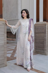 Noural Dress by Lulusar | Handcrafted Organza Outfit with Digital Print Silk Lining Z-1376