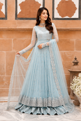 Alayna Pishwas Maxi Formal Wedding Collection – SKY BLUE - Z-1777