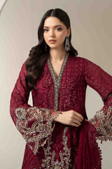 Mbroidered Wedding Chiffon ’25 – BDS-3003 - Premium Bridal & Formal Dress - Z-1342