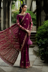 Luxury Wedding Formal Chiffon Saree - WF-09-01 - Z-1761