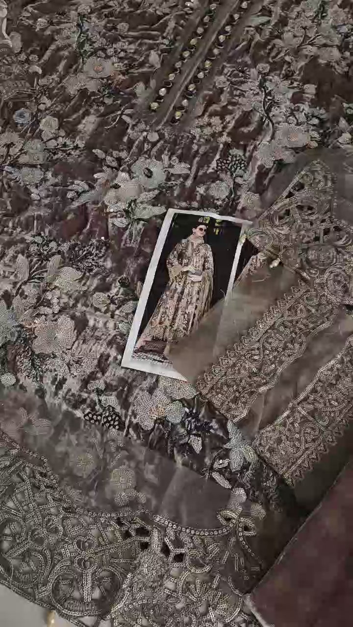 Winter LUXE Luxury Embroidered Velvet Suit | WLS-1303 - Z-1809