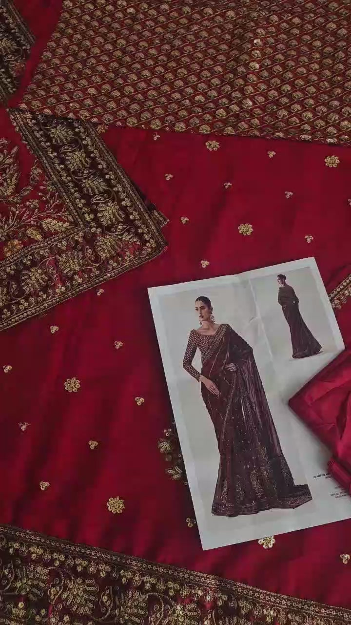 Heavily Embroidery Formal Saree - DANIRA MC-26V1-09 - Z-1792