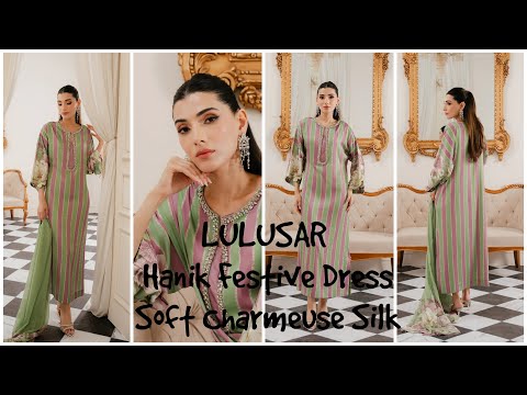 Luxury -Hanik Festive Dress - Charmeuse Silk - Z-944