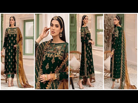 Green Formal Embroidered Velvet Collection'24 - Z-269