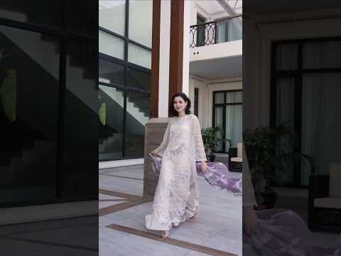 Noural Dress by Lulusar | Handcrafted Organza Outfit with Digital Print Silk Lining Z-1376
