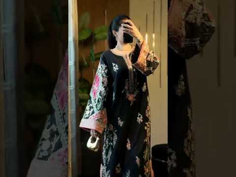 Luxury Floral Embroidered Kaftan – Pure Viscose Raw Silk | Ready to Wear - Z-1794