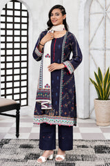 IZZARA Premium Printed Lawn Ready to Wear – Elegant Floral Print - Z-10024