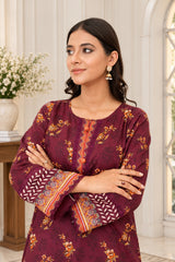 IZZARA Premium Printed Lawn Ready to Wear – Elegant Floral Print - Z-10021